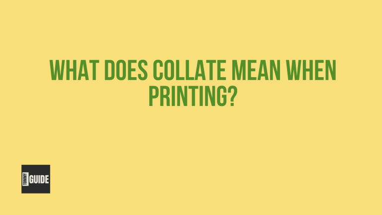 What Does Collate Mean When Printing